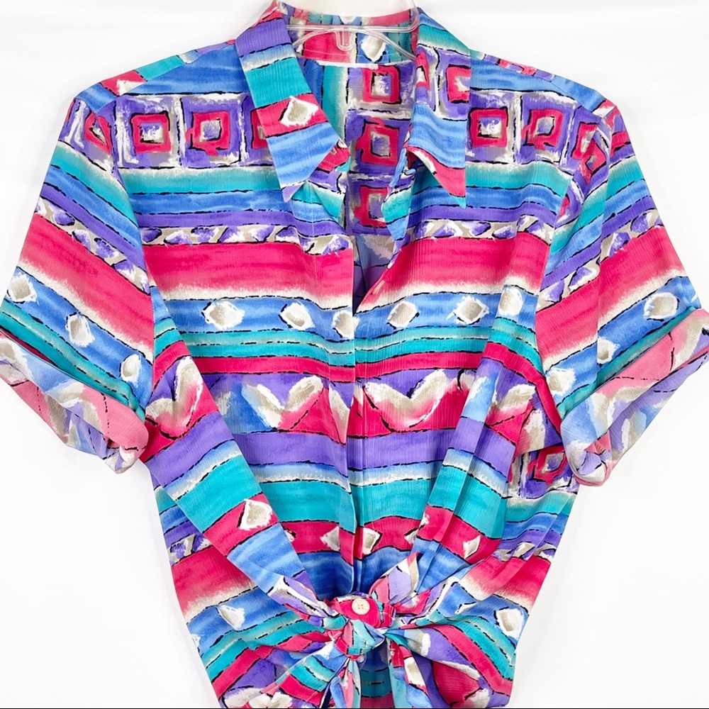 Vintage Multicolor Blouse Size M